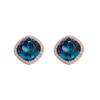 Corea del Sur temperamento alto sentido aguja de plata s925 aretes de cristal azul moda retro red social diseño único aretes