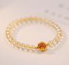 Hazte Rico de la Noche a la Mañana Pulsera de Cristal Amarillo Natural con Cuentas para Mujer Joyería Chapada en Oro Dropshipping