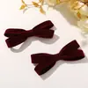 Atmósfera de Otoño e Invierno Terciopelo Retro Felpa Lazo DIY Pinza Lateral Pinza para Flequillo Adorno para el Cabello Horquilla Accesorios para Zapatos y Sombreros