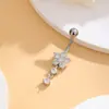Anillo de ombligo de flor de venta caliente europea y americana, cobre incrustado de circón, acero inoxidable, clavo de ombligo perforado, joyería para piercing corporal Amazon