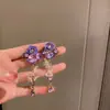 Aretes Ovalados Incrustados de Diamantes, Estilo Retro Europeo y Americano, Brillantes Pendientes de Plata para Noche de Lujo, Joyería de Nicho de Diseñador al por Mayor