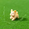 Miniatura Fofa Poodle Shih Tzu Filhote Estatueta Decoração DIY Acessório Pendurado Mini Ornamento de Mesa