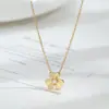 Cadena para Clavícula Elegante con Baño de Oro Real y Circonitas Microincrustadas para Mujer, Collar de Trébol de la Suerte con Diseño Único, Cadena Versátil para el Cuello