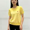 Top de punto a rayas de hilo de núcleo para mujer, nuevo estilo de verano, fino, bordado, único, hermoso, súper elegante, lindo top pequeño para mujer