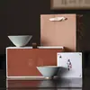 Taza Cónica de Horno Ru con Incrustaciones de Oro y Plata, Taza Maestra de Cerámica con Patrón Agrietado, Adecuada para Juego de Té Kung Fu, Taza de Té Personal Especial