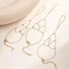Aogu Ins Cadena de Muñeca de Acero Inoxidable con Corazón, Estrella y Avión Chapado en Oro Personalizado para Mujer, Accesorio de Mano Versátil Retro de Nicho