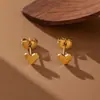 Pendientes de Acero Inoxidable de Alta Gama en Oro de 18 Quilates de Estilo Popular Europeo y Americano con un Diseño Único y Joyería de Aro con Perla