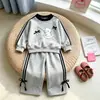 Nova coleção de primavera de 2026: conjunto de duas peças moderno e esportivo para meninas, incluindo uma blusa de moletom infantil, perfeito para primavera e outono, roupas infantis estilosas
