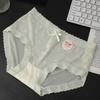 Ropa interior de encaje suave y cómoda de verano, venta al por mayor, con lazo de encaje, transpirable, sin costuras, de algodón para niña.