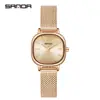 Reloj Sanda para Mujer Estudiante Tendencia de Moda Correa Impermeable Reloj de Cuarzo Casual Simple Reloj con Correa de Acero