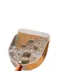 Pá para Lixo de Gato Aço Inoxidável Furo Fino Metal Pá Integrada Cabo Grande Artefato de Coleta de Fezes Areia Mineral Bentonita Tofu