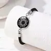 Pulsera Tejida de Acero Inoxidable con Piedras Preciosas Sol y Luna Hecha a Mano Transfronteriza para Amantes Amigos Día de San Valentín Amor de Pareja