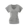 Roupas Femininas Jie Zhan Camiseta em Lyocell com Decote V Camada Verão 2026 7A Antibacteriana Slim-Fit Manga Curta Top