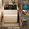 Mesita de Noche Caja Fuerte Inteligente Lujo Ligero Gabinete de Almacenamiento de Gama Alta Dormitorio Estilo Crema Armario Estante de Almacenamiento Gabinete de Mesita de Noche