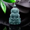 Pingente Genuíno de Jadeíta Gema Gelo Tipo Completo Água Azul Guanyin Pingente de Jade Tara Exquisito Fábrica de Presentes Atacado