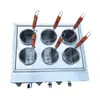 Máquina de cozinhar macarrão elétrico Jieyi 3 compartimentos seis furos fogão de cozimento de farinha panela comercial para cozinhar macarrão tempero para sopa macarrão de mesa fogão de cozimento de macarrão FY-6M-B