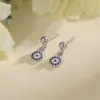 Aretes Turcos de Ojos Azules, Aretes de Cuentas Redondas, Estilo Exótico, Incrustados con Diamantes Azules, Aretes del Ojo del Diablo, Únicos y Distintivos