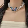 Colar de Corrente para Clavícula Feminino de Verão Novo Super Fada com Borboleta e Franjas de Miçangas, Design de Nicho, Artesanato Pesado, Estilo Doce e Cool