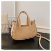 Moda Vintage Simple Texturizado Viajero Primavera Temprana 2024 Texturizado Color Sólido Debajo del Brazo Hombro Único Cruzado Portátil para Mujer Bolso de Media Luna