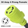 Adaptador de Interruptor de Transferencia para Generador Tt-30P Macho a L14-30R de 4 Garras a Caja de Entrada de Cobre Estándar Americano