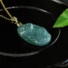 Pingente de Jade Natural Aiyu Grau A Paisagem de Água Azul Marca Jade Estilo Étnico Venda por Atacado ao Vivo Dropshipping S4112903