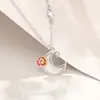 Collar Original Flor Rosa Moonlight para Mujer, Colgante de Perla Madre Estrella y Luna Frescas Estilo Bosque de Plata Pura, Collar de Amistad Inspirado en Chanel