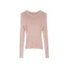 Blusa de tricô gola redonda slim fit cor sólida para mulheres, nova blusa de outono macia e aconchegante de manga longa