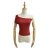 Top Asimétrico de Hombro para Chicas Hot para Mujer Verano 2024 Nuevo Sentido del Diseño Puro Delgado Hombro Delgado Top