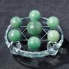 Bola de cristal natural blanco, morado y rosa, con siete estrellas, de obsidiana, piedra cruda pulida, para decoración del hogar y la oficina, manualidades y adornos.