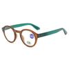 Explosiones de comercio exterior marco redondo pequeño retro diente de resorte gafas de lectura HD luz azul anti-gafas de lectura calientes ins al por mayor