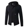 2026 Novo Suéter com Capuz de Tricô Espesso Liso para Outono/Inverno Masculino, Malha, Tamanho Grande, Cardigan Casual