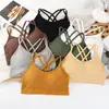 Top de tubo con tiras cruzadas de moda transfronterizo, espalda descubierta, para mujer, con almohadilla en el pecho, chaleco deportivo, lencería