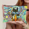 Estuche para Lápices Estilo Pintura al Óleo Transfronterizo Gran Capacidad Bolsa de Almacenamiento con Cremallera Estudiante Examen Portátil Estuche para Lápices Bolsa para Papelería Imprimible