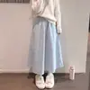 Falda de verano para mujer de cintura alta de secado rápido, falda de paraguas de línea A de longitud media estilo coreano, que cubre las caderas y estiliza, falda larga de workwear con retazos