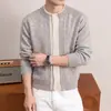 Cardigan de malha retrô estilo japonês Han Lu, conjunto de duas peças para homens, outono e inverno, folgado, casual, bloco de cores, abotoamento, peça externa