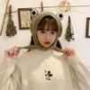 Sombrero Estilo Coreano para Mujer Dulce Lindo Sombrero de Rana Lana Tejida Banda para el Cabello Cálida Otoño e Invierno Celebridad de Internet Estudiante Sombrero para Protección de Orejas