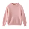 Capa base de punto de cuello redondo para niños y niñas Suéter 100% Lana Engrosado para Niños Mayores Suéter de Cuello Semialto Ropa Interior de Invierno