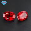 Huagang Gem Base Natural Ovo Em Forma De 5# Coríndon Vermelho Pedra Nua Atacado Oval Sintético Rubi Rubi Rubi