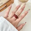 Anillo Curvo Asimétrico con Goteo de Aceite Otoño e Invierno para Mujer, Diseño Sencillo Ins de Nicho, Anillo Abierto Retro para Dedo Índice