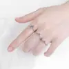 Comercio electrónico transfronterizo suministro directo plata de ley s925 Zhou Jia seis garras 1/2 quilate moda ins clásico anillo de compromiso diamante Moissan