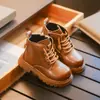 Botas de Moda para Niñas 2026 Otoño Nuevas Botas de Algodón con Felpa para Niños Estilo Británico Moda Versátil Botines Cortos