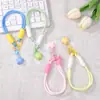 Chaveiro de Alça de Celular Estrela Macaron, Cordão Trançado de Pulso Anti-Perda, Porta-Celular e Chaves Universal Multicor