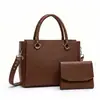 Bolso de Mujer 2026 Modelo Nuevo Color Sólido Gran Capacidad Set de Dos Piezas Bolso de Mujer Venta Directa del Fabricante Bolso Tote Transfronterizo