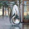 Escultura de Spray de Acero Inoxidable Metal Abstracto Espejo Creativo Luminoso Gotas de Agua Flor de Agua Departamento de Ventas Paisaje Decoración de Paisaje Acuático