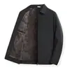 Chaqueta Ejecutiva para Hombre Primavera y Otoño Chaqueta de Cuadro para Padre de Mediana Edad Chaqueta Casual de Negocios de Moda con Forro Polar para Hombre