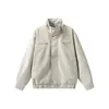 Chaqueta retro americana de piel sintética PU para hombre, nuevo estilo de otoño, elegante y de alta gama, corte holgado, con cuello de solapa, chaqueta de vuelo para motocicleta para mujer
