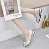 Salto Alto de Bico Fino para Mulheres 2025 Primavera e Verão Novo Estilo Fivela Quadrada Um Pé Scarpins Formais Profissionais Sapatilhas Salto Grosso Sapatos de Trabalho