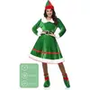 2026 Nuevo Conjunto de Disfraz de Elfo Navideño Transfronterizo para Mujer Cosplay Actuación en Escenario Vestido de Terciopelo Rayas