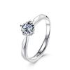 Anillo de Plata de Ley Personalizado de Fábrica Anillo Personalizado para Pareja Anillo con Incrustaciones de Zirconia/Moissanita Seiko OEM