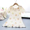 Bata de dormir para niñas estilo verano algodón nube pijamas infantiles primavera y verano estilo princesa ropa de casa de manga corta para niños mayores para usar afuera